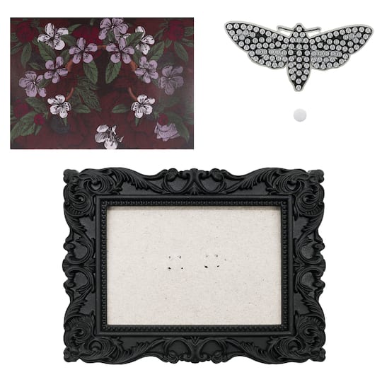 2" x 3" Moth Acrylic Surface Diamond Art Kit with Frame by Make Market®